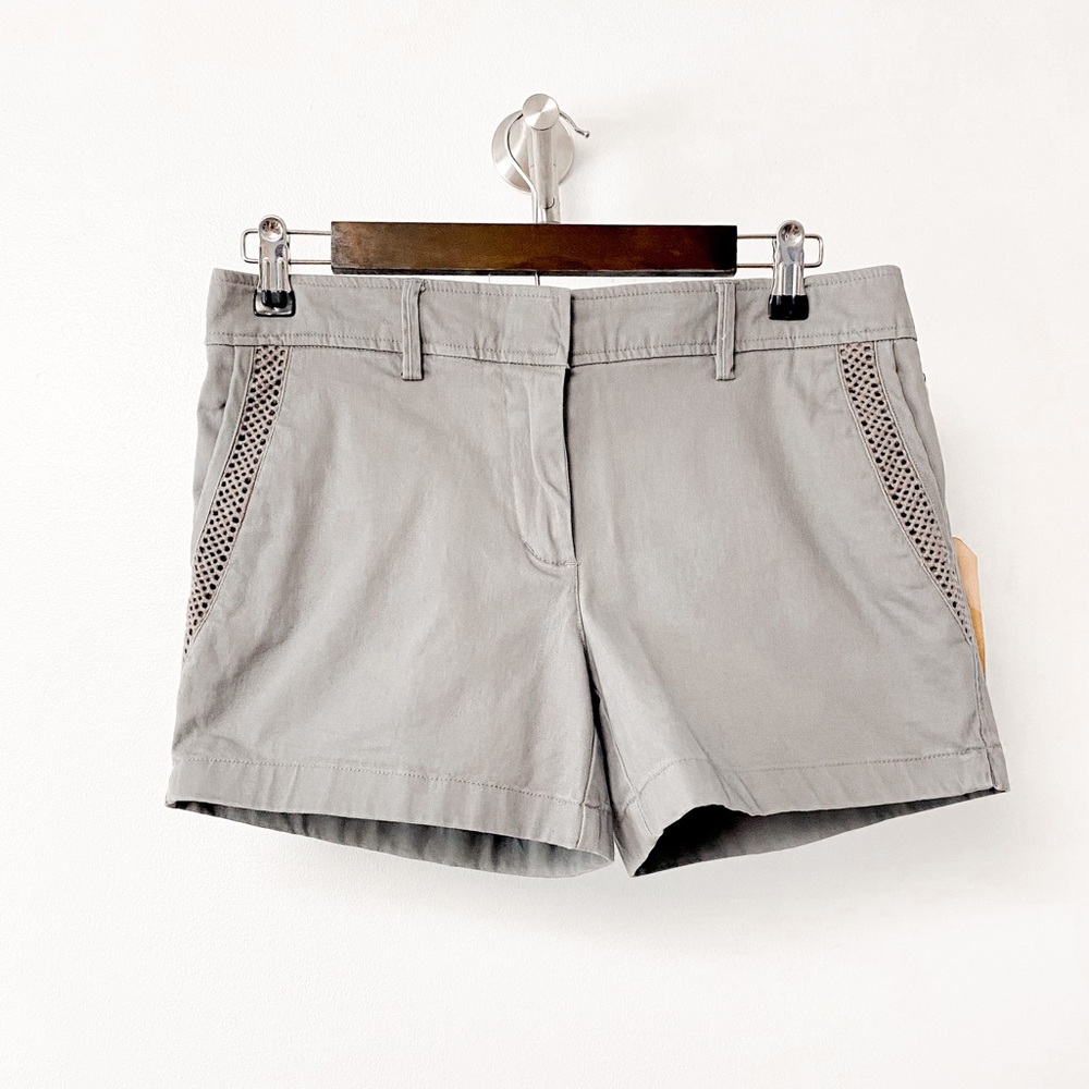 *NWT* Beacan Cove Fall Casual Chic Pocket Detail Chino Shorts Blue Gray